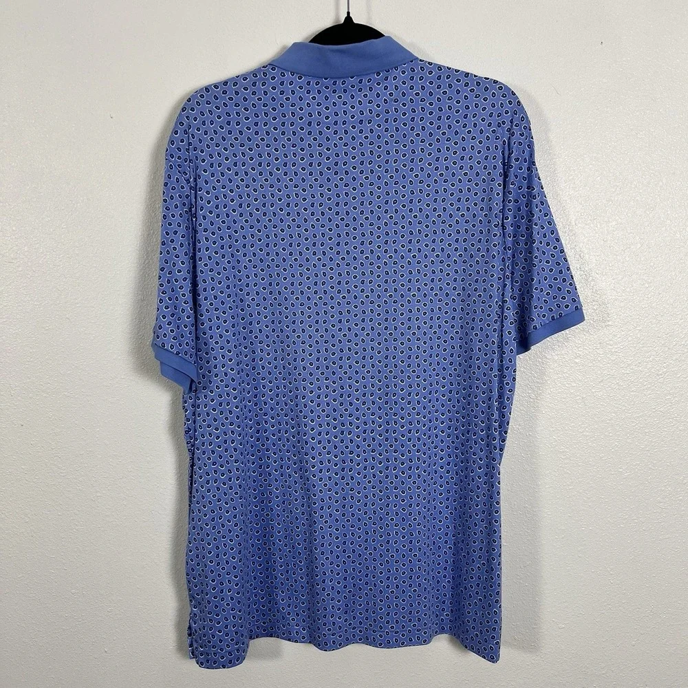Polo Ralph Lauren Classic Fit Mens Blue Paisley Print Polo Shirt‎ XL